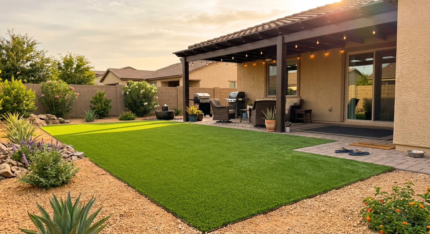 Backyard turf oasis