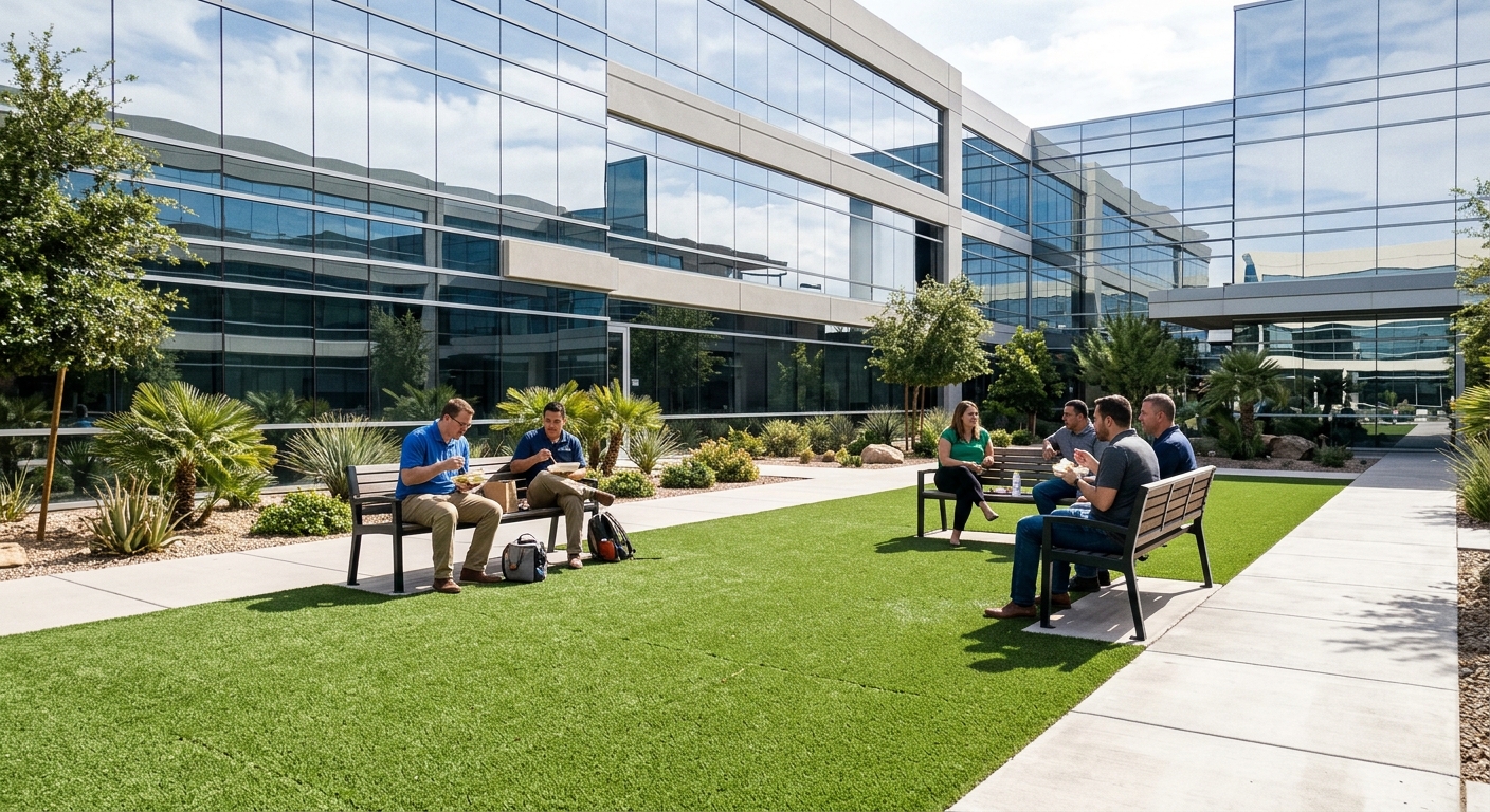 Commercial turf install