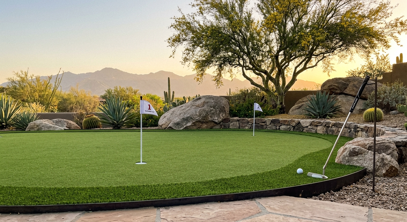 Backyard putting green