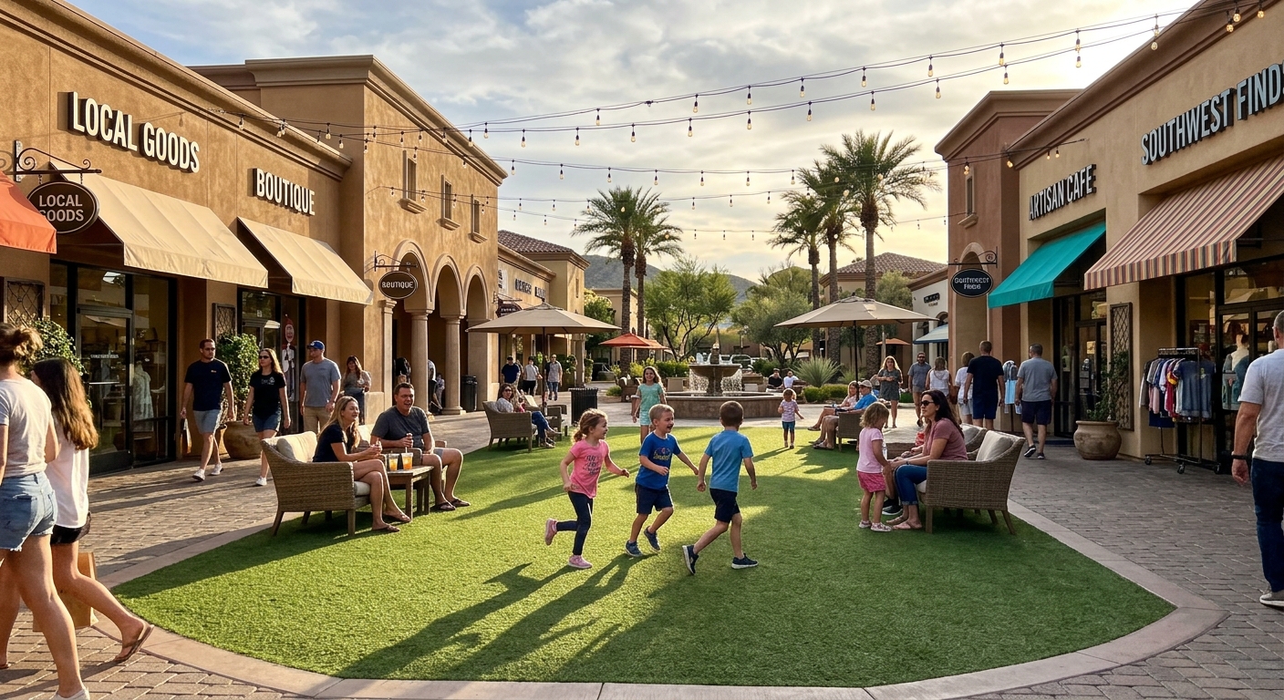 Life Turf retail space artificial turf enhancement in Tempe, AZ